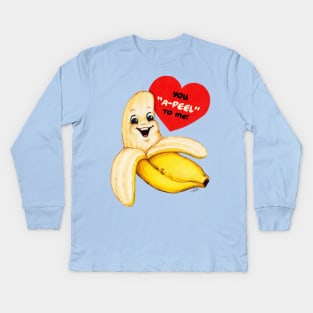 Valentine Banana Kids Long Sleeve T-Shirt